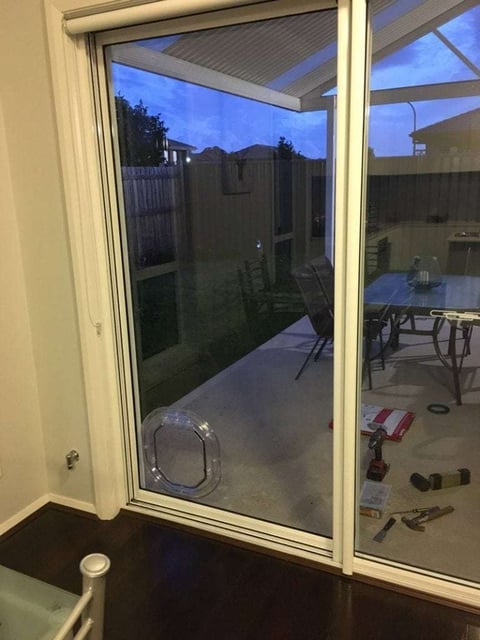 Dog door for sliding glass doors