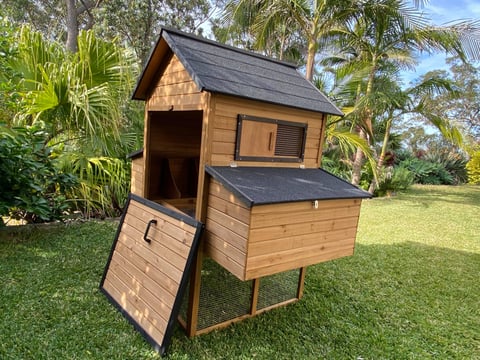 Cabana Chicken Coop with easy access for cleaning