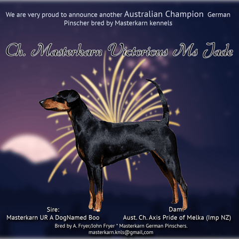 Ch. Masterkarn Victorious Ms Jade